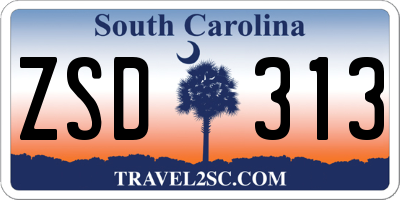 SC license plate ZSD313