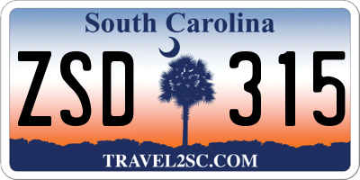 SC license plate ZSD315