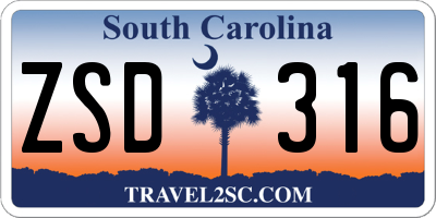 SC license plate ZSD316