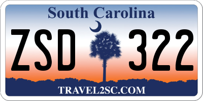 SC license plate ZSD322