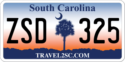 SC license plate ZSD325