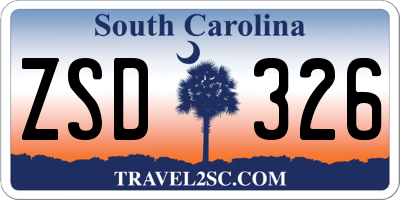 SC license plate ZSD326