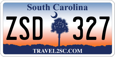 SC license plate ZSD327