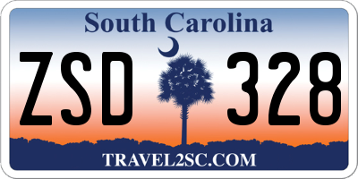 SC license plate ZSD328