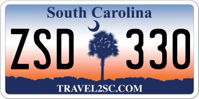 SC license plate ZSD330