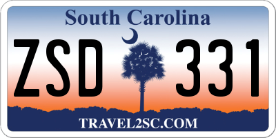 SC license plate ZSD331