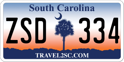 SC license plate ZSD334