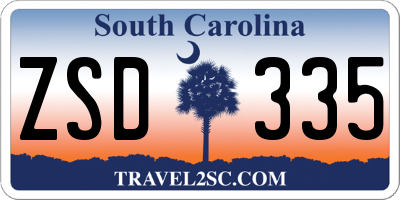 SC license plate ZSD335