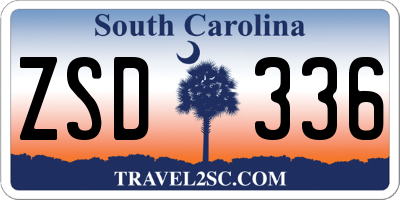 SC license plate ZSD336
