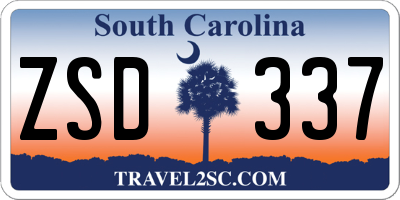SC license plate ZSD337