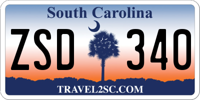 SC license plate ZSD340