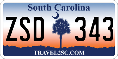 SC license plate ZSD343