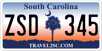SC license plate ZSD345