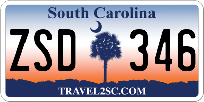 SC license plate ZSD346