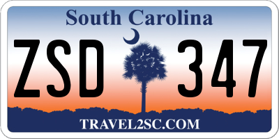 SC license plate ZSD347