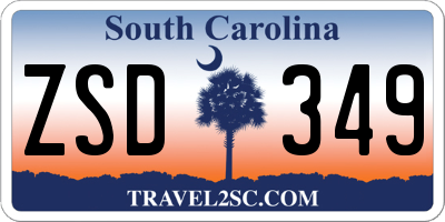 SC license plate ZSD349