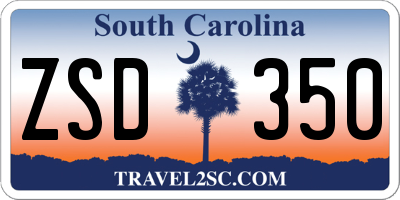 SC license plate ZSD350