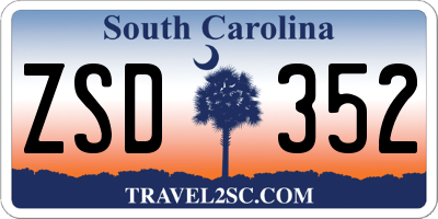 SC license plate ZSD352