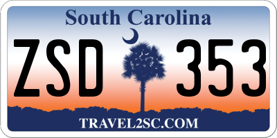 SC license plate ZSD353