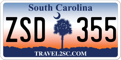 SC license plate ZSD355