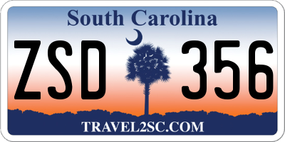 SC license plate ZSD356