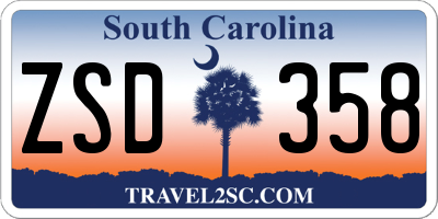 SC license plate ZSD358