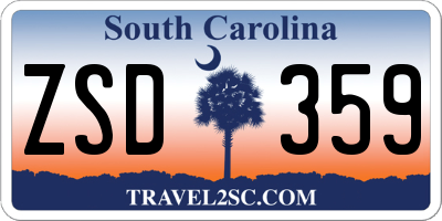 SC license plate ZSD359