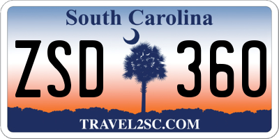 SC license plate ZSD360