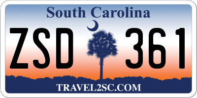 SC license plate ZSD361