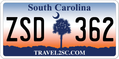 SC license plate ZSD362