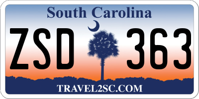 SC license plate ZSD363
