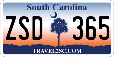 SC license plate ZSD365