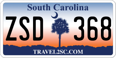 SC license plate ZSD368