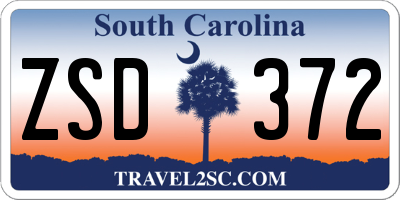 SC license plate ZSD372