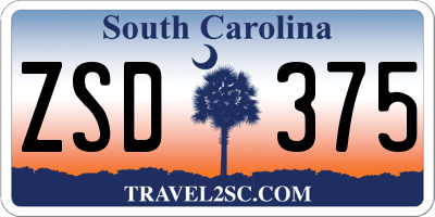 SC license plate ZSD375