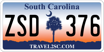 SC license plate ZSD376