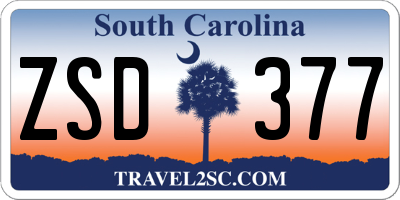 SC license plate ZSD377