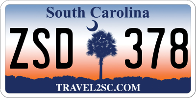 SC license plate ZSD378
