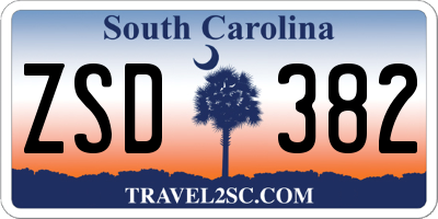 SC license plate ZSD382