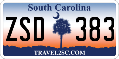 SC license plate ZSD383