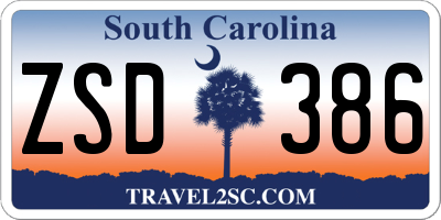 SC license plate ZSD386