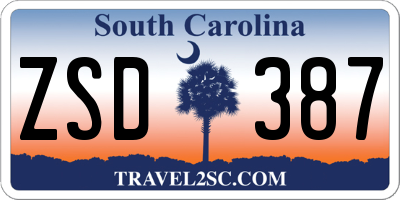 SC license plate ZSD387