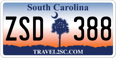 SC license plate ZSD388