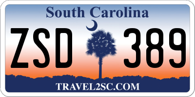 SC license plate ZSD389