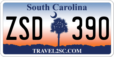 SC license plate ZSD390