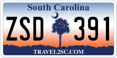 SC license plate ZSD391