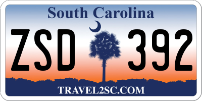 SC license plate ZSD392