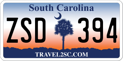 SC license plate ZSD394