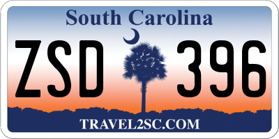 SC license plate ZSD396