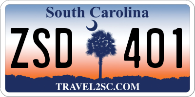 SC license plate ZSD401